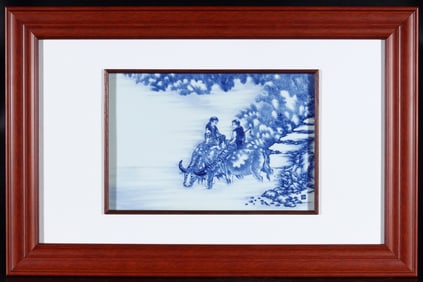 A Huge Blue and White Figure and Story Pattern Porcelain Plaques