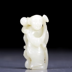 An Exquisite White Jade Figure Ornament