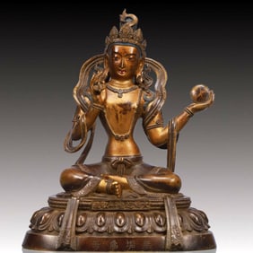 A Solemn A Rare Statue of Amitayus