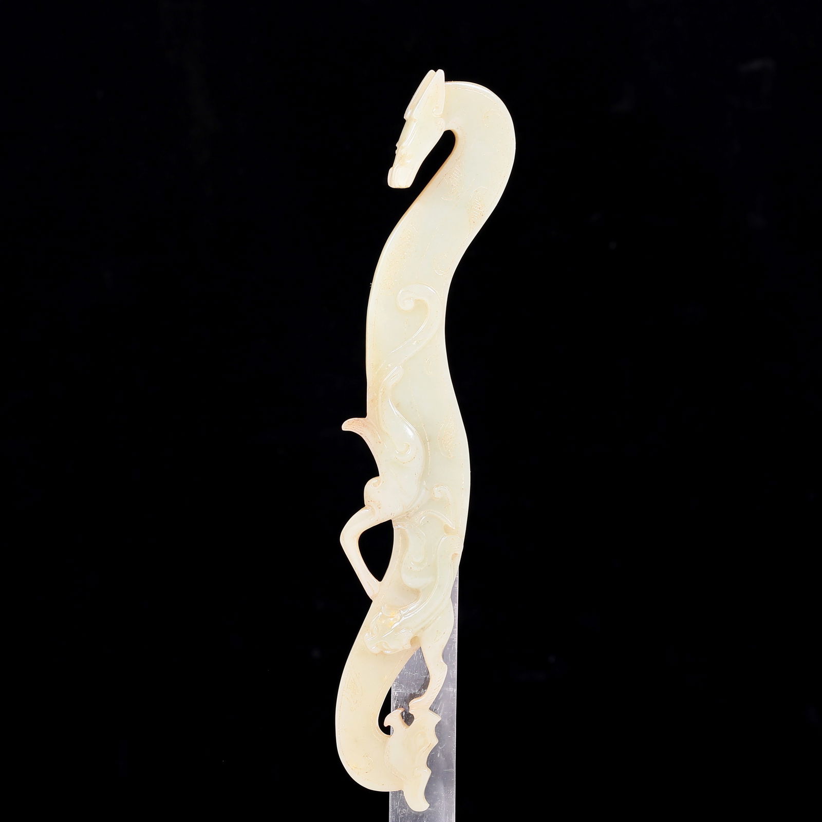 An exquisite white jade chilong pattern belt buckle (1 of 10)