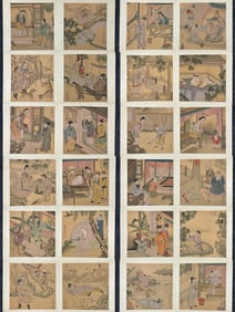 A Chinese Album Ink Painting of Figure and Story on Silk
