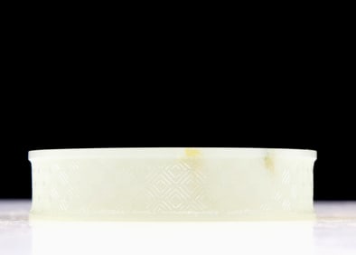 An exquisite white jade brush washer