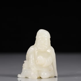 An Exquisite White Jade Character Ornament