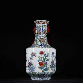 A Rare Doucai Flower Pattern Vase