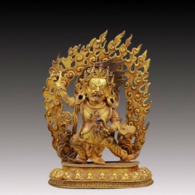 A Solemn Gilt Bronze Statue of Vajra
