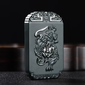 An Exquisite Cyan jade Wealth-Attracting Creature Pattern Pendant