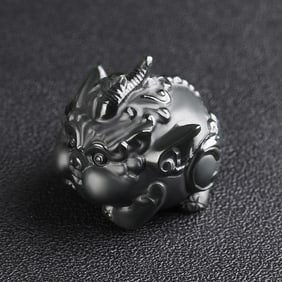 An Exquisite Cyan jade Wealth-Attracting Creature Ornament