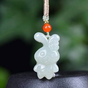 An Exquisite White Jade Rabbit Pendant