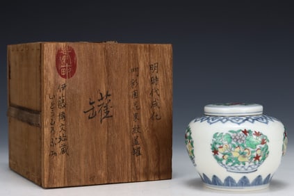 An Exquisite Doucai Flower and Fruit Pattern Cover Jar