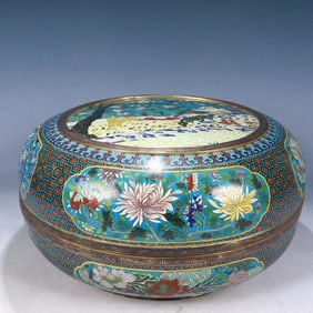 A Rare Cloisonne Flower Pattern Cover Box