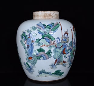 An Exquisite Doucai Character and Story Pattern Jar
