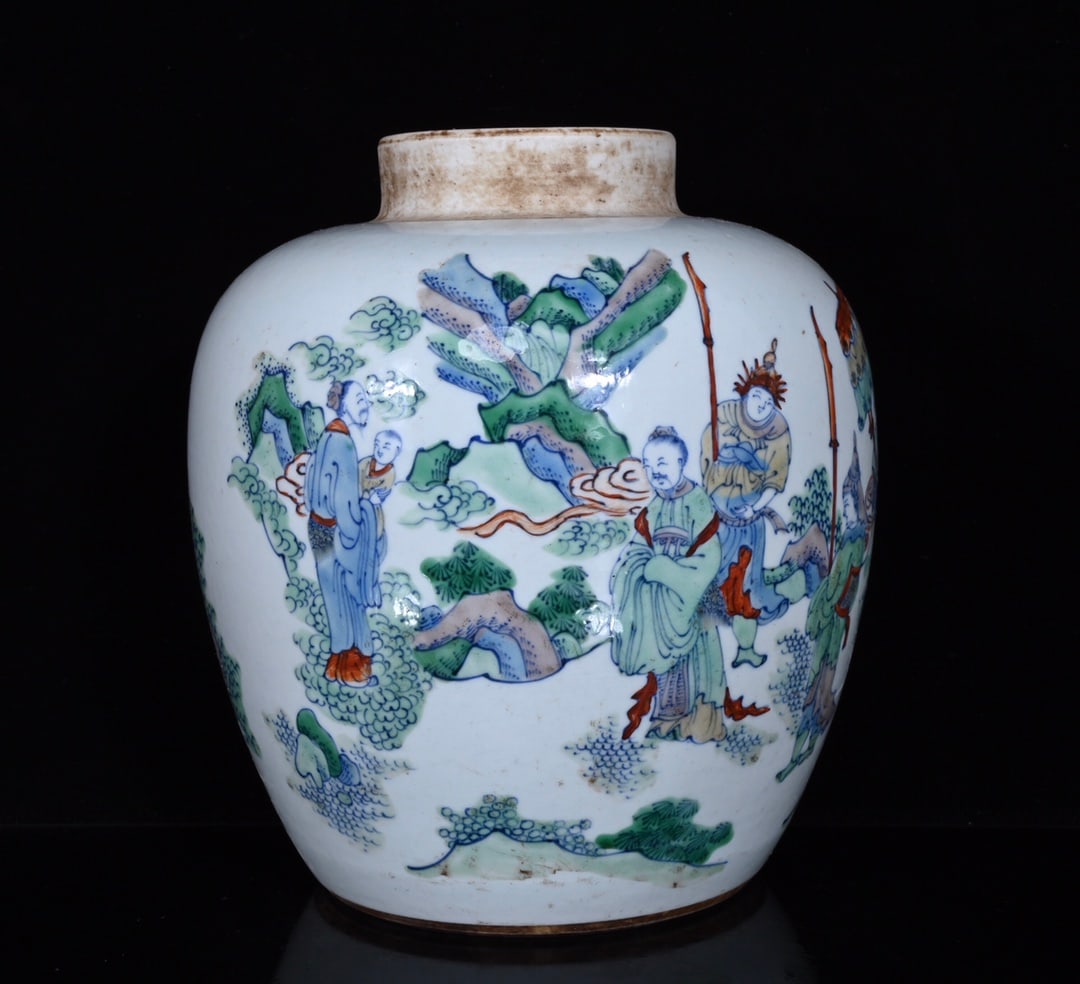 An Exquisite Doucai Character and Story Pattern Jar (1 of 9)