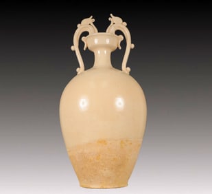 A Huge White Glazed Double-Ears Vase