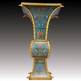 A Huge  Cloisonne Beast-Face Pattern Vase