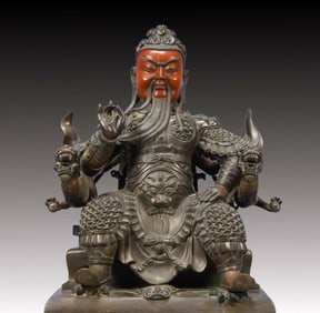A Solemn Bronze Statue of Guan gong