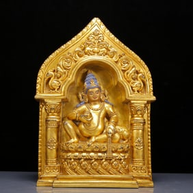 A Solemn Gilt Bronze Statue of Mammon,With Inscription