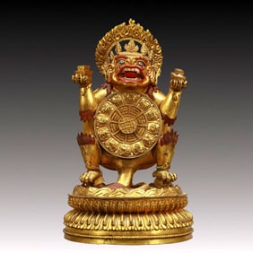 A Solemn Gilt Bronze Statue of Vajra