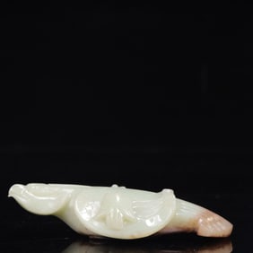 An Exquisite White Jade Phoenix Ornament