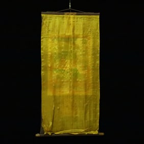 A Rare Brocade Painted Color Buddha Statue Tangka