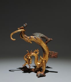 An Exquisite Gilt Bronze Dragon Ornament