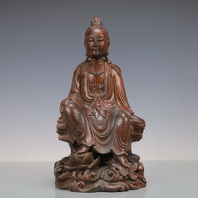 A Rare Eaglewood Statue of Avalokitesvara