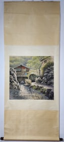 A Chinese Vertical Scroll Ink Painting of Landscape on Paper,Liu Maoshan