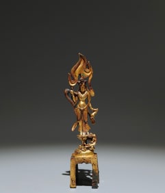 A Solemn Gilt Bronze Buddha Statue