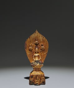 A Solemn Gilt Bronze Buddha Statue,With Inscription