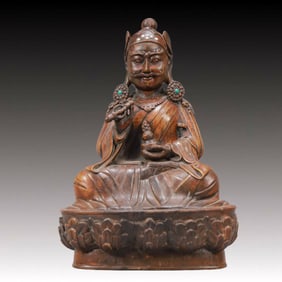 A Rare Eaglewood Statue of Padma Sambhava