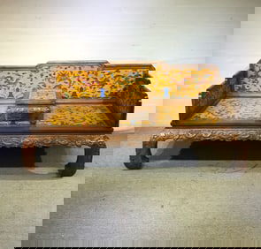 A Rare Huanghuali wood Dragon Pattern Luohan Bed