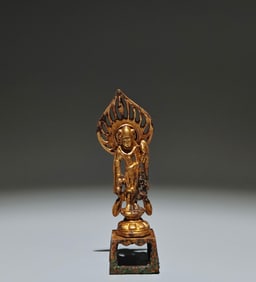 A Solemn Gilt Bronze Buddha Statue