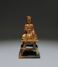 A Solemn Gilt Bronze Buddha Statue