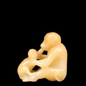 An Exquisite Hotan Jade Monkey Ornament