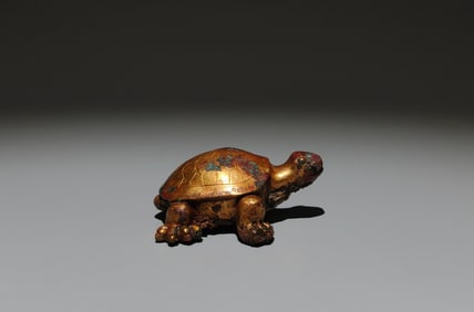 An Exquisite Gilt Bronze Turtle Ornament