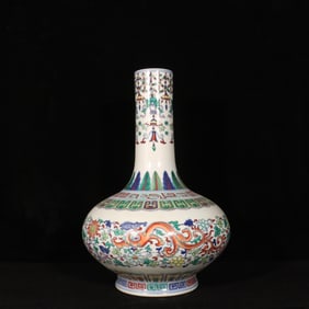 A Rare Doucai Chi-Dragon Pattern Vase