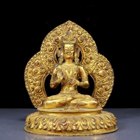 A Solemn Gilt Bronze Statue of Bodhisattva