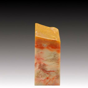 An Exquisite Shoushan Stone Landscape Pattern Seal
