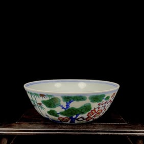 An Exquisite Doucai Pine,Bamboo and Plum Blossom Pattern Bowl