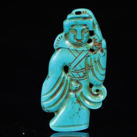 An Exquisite Turquoise Figure Pendant