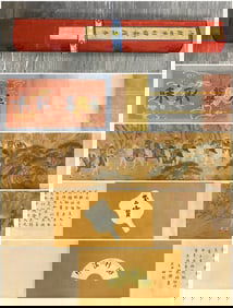 A Chinese Hand Scroll Ink Painting of Figure Riding Horse on Silk