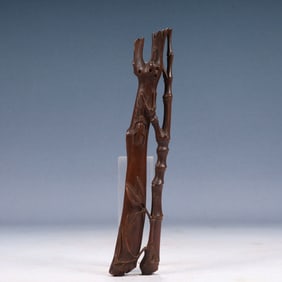 An Exquisite Huanghuali wood Bamboo Ornament