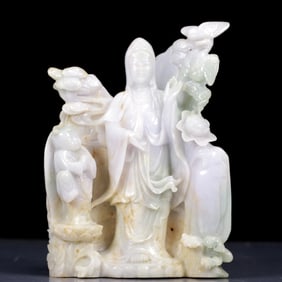 An Exquisite Jadeite Avalokitesvara Ornament