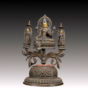 A Solemn Gilt Bronze Statue of Tara