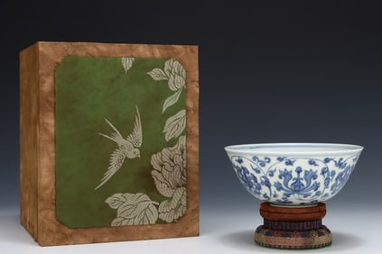 An Exquisite Blue and White Lotus Pattern Bowl