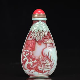 An Exquisite Glass Landscape and Figure Pattern Snuff Bottle
