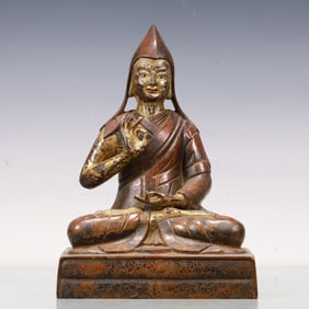 An Excellent Gilt-Bronze Figure Of Tsongkapa