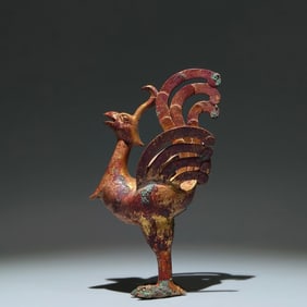 A Rare Gilt Bronze Bird Ornament