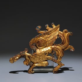 A Rare Gilt Bronze Phoenix Ornament