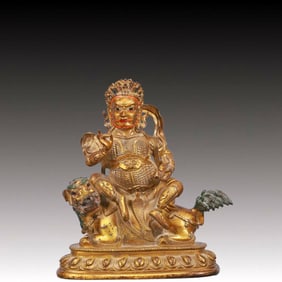 A Solemn Gilt Bronze Statue of Mammon