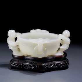 A Fine White Jade Brush Washer